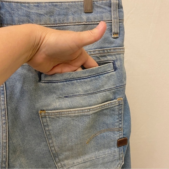 G-Star Raw Size 29 D-Staq 3D Denim Shorts Mens 33x10 Button Fly Light Wash - Picture 8 of 15